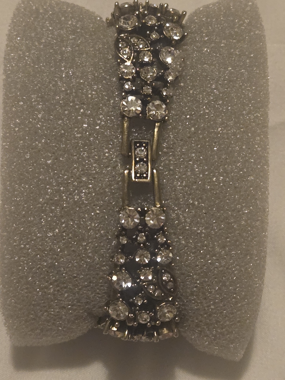 Heidi Daus Silver-Tone Crystal Leaf Statement Cuff Bracelet - Picture 2 of 8